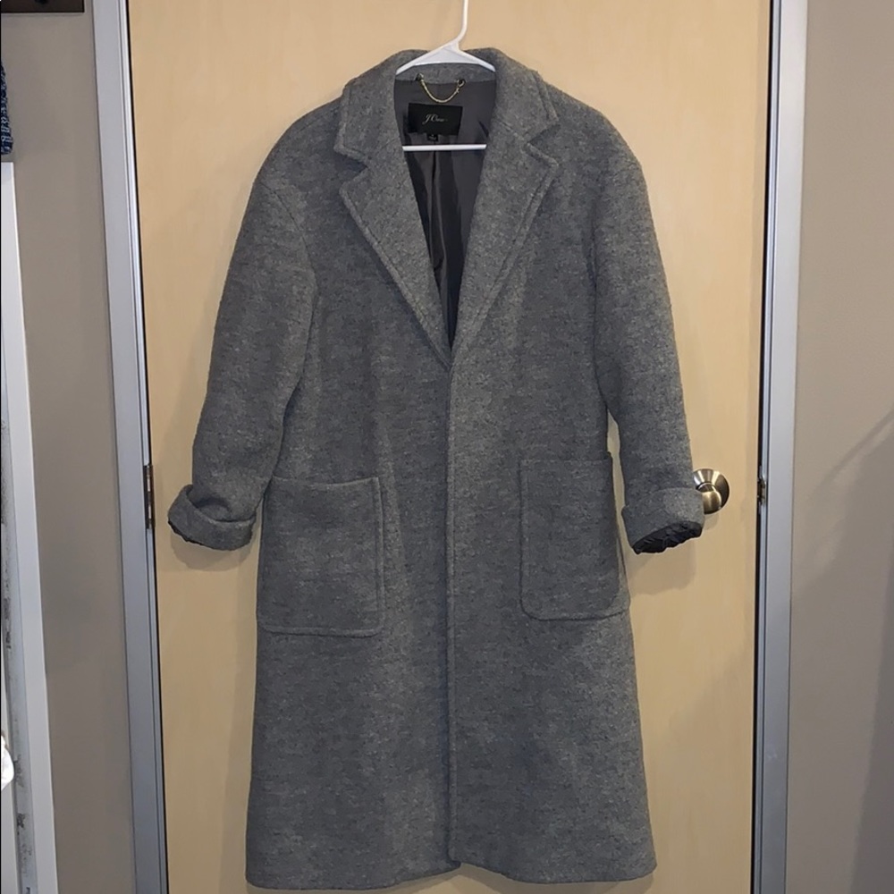J. Crew Gray Open Wool Coat